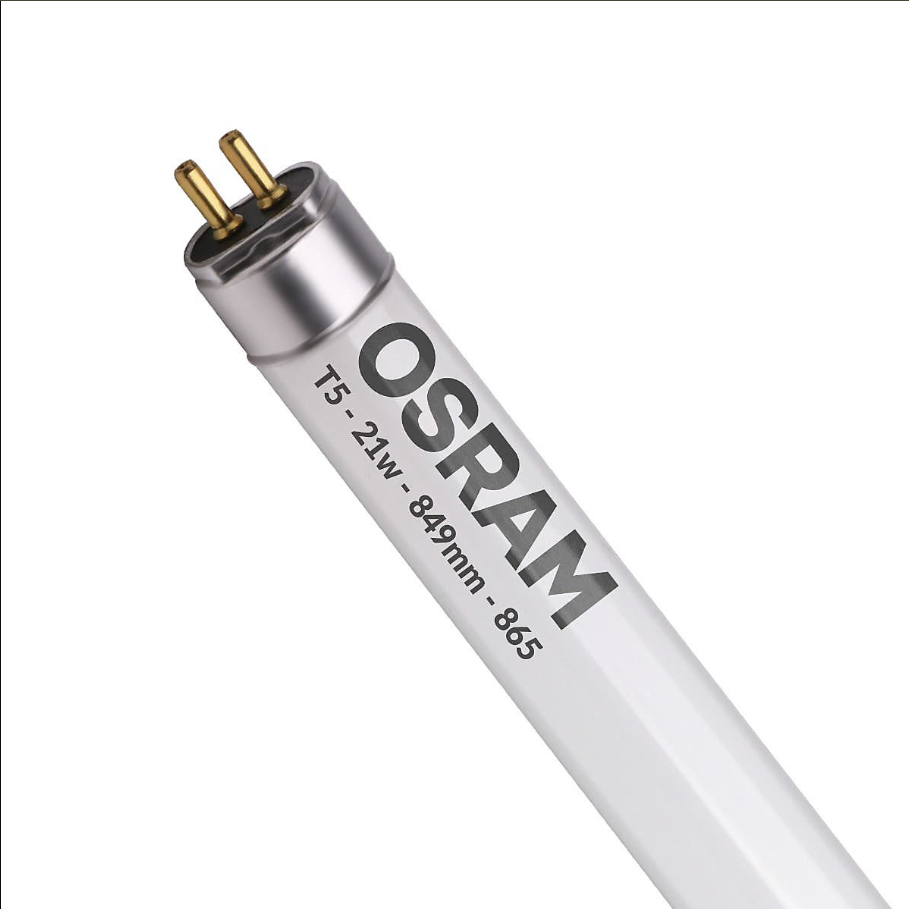 OSRAM 21W T5 Fluorescent Lamp 865 Cool Daylight 6500K, High Output for Precise Lighting, Energy Efficient and Durable for Professional Use
